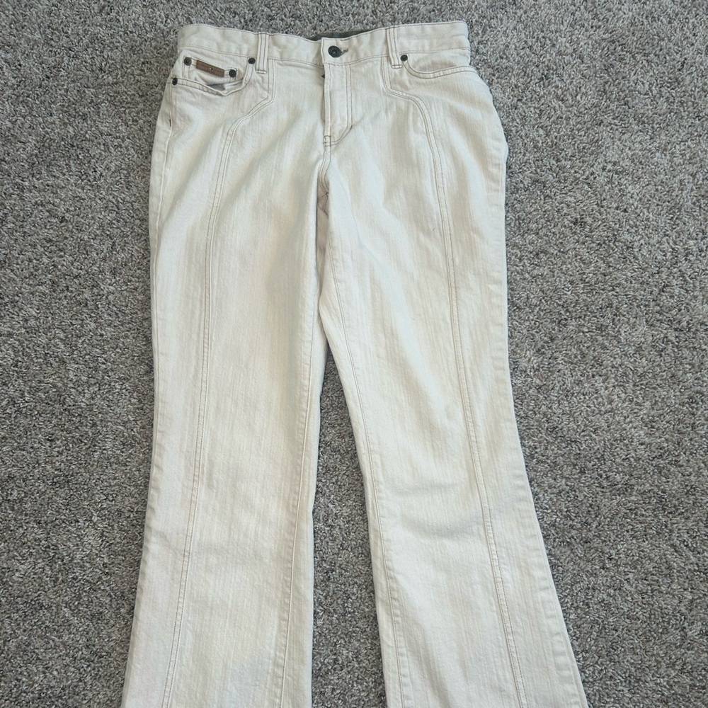 Tommy Jeans Y2K Cream Stretch Denim Pants Women’s Size 11 32x31 Vintage 2000s